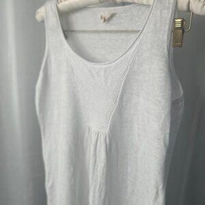 Eileen Fisher 100% Linen Knit Tank in White - Size PS